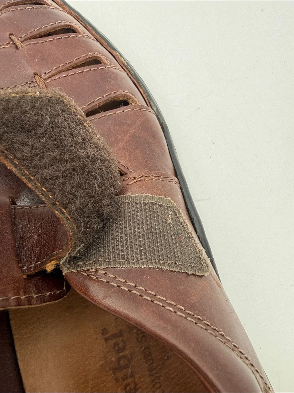 Josef Seibel Men  Dark Brown Leather Slip-On Fisherman 44 Loafers vintage retro